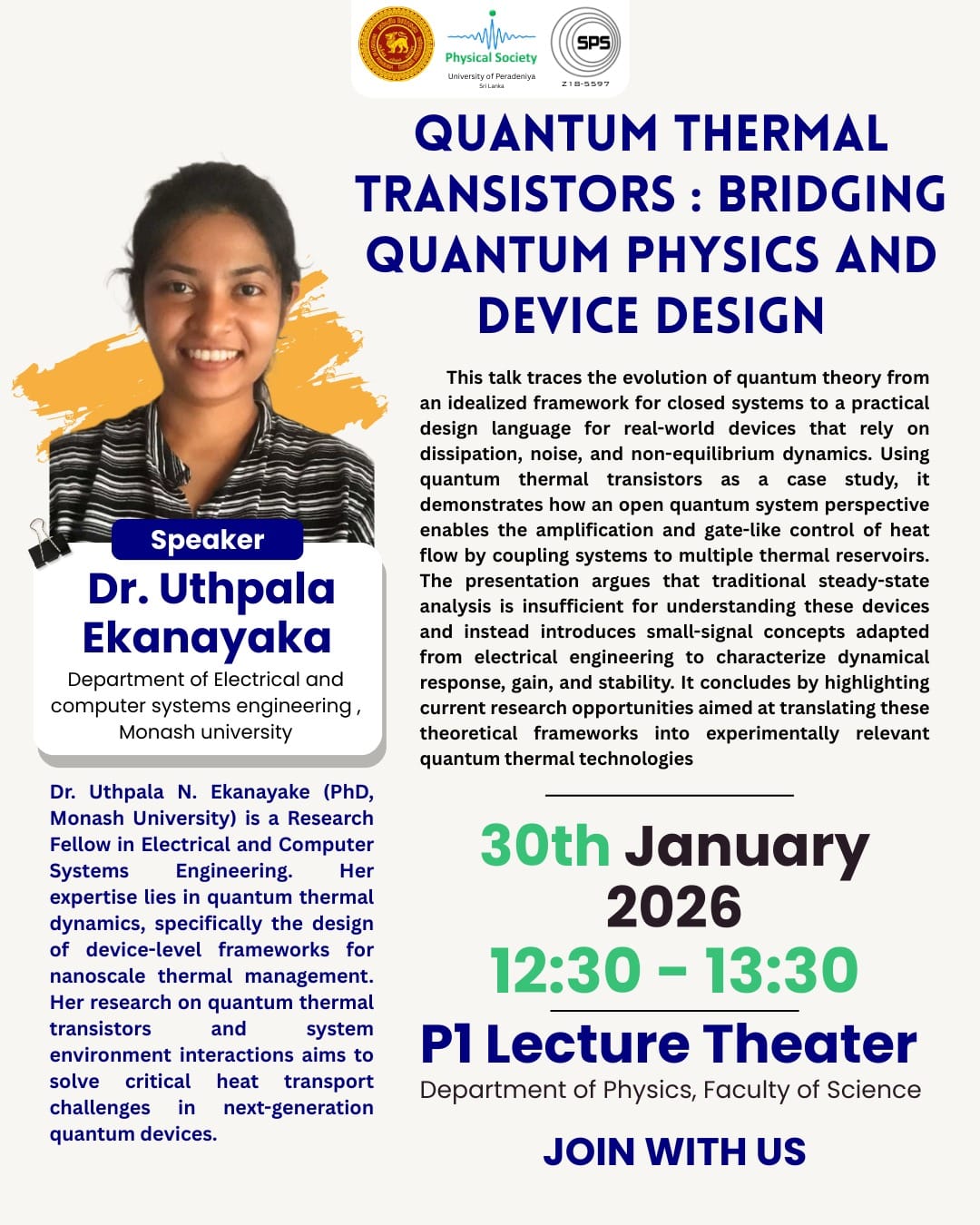 Guest talk at Univeristy of Peradeniya